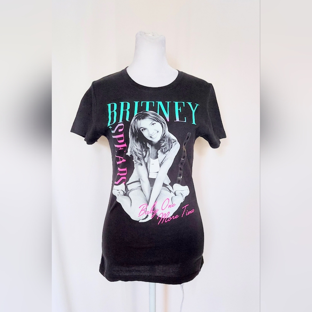 Britney Spears Short Sleeve Baby One More Time Tee Shirt Black Womens Medium